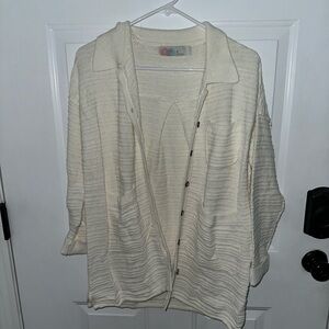 Free People Cream Knit Cardigan